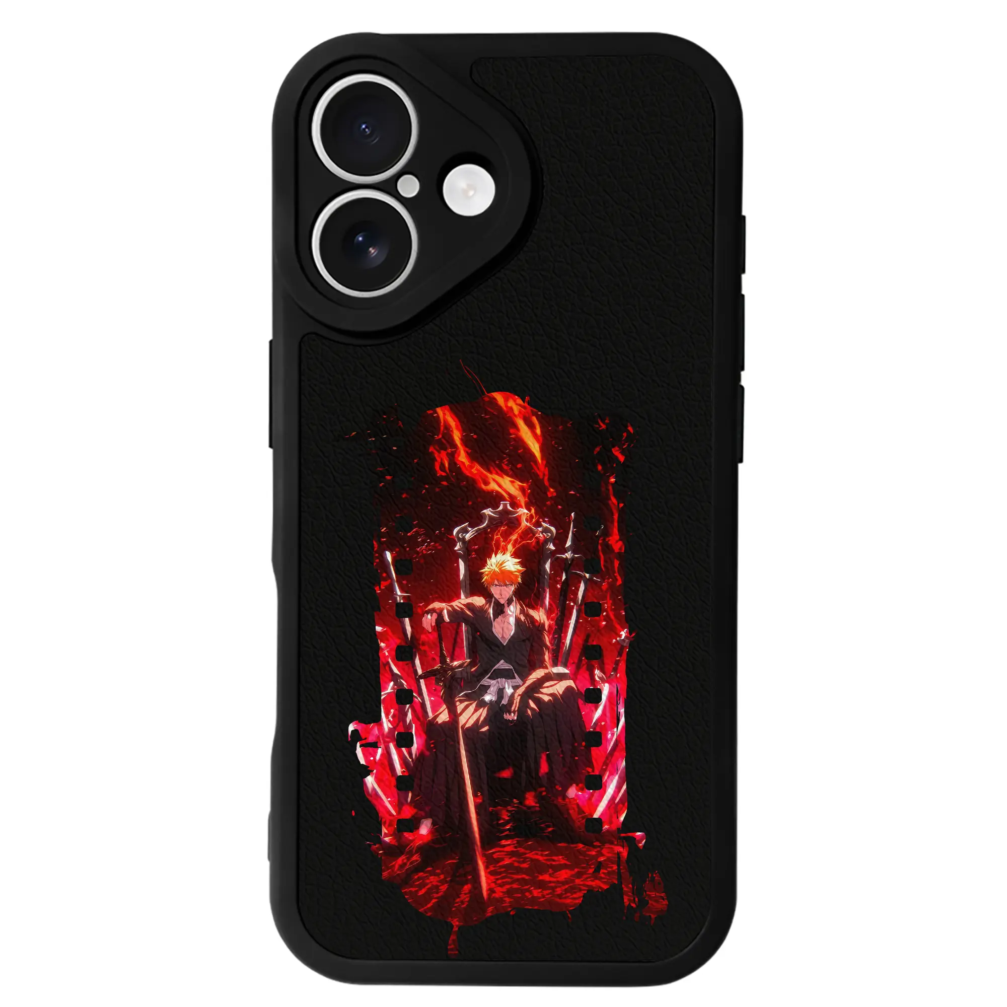 ブリーチ グッズ 黒崎 一護 - IPhone 16シリーズ対応 ・ シリコンスマホケース ・ レザー調 ・ 高精度フィット ・ 耐衝撃 ・ ワイヤレス充電対応 ・ 精密カット